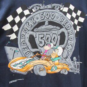 Vintage 1994 The Flintstones Bedrock 500 Lrg Navy blue, double stitch short slv